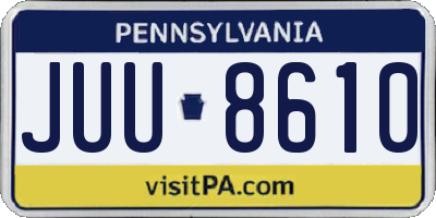 PA license plate JUU8610