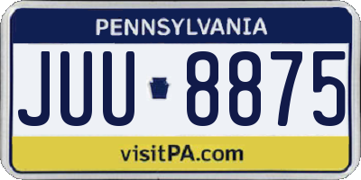 PA license plate JUU8875