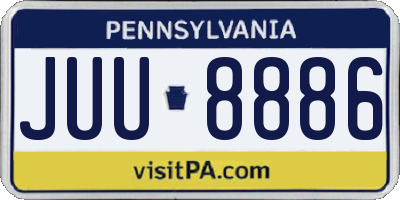 PA license plate JUU8886