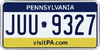 PA license plate JUU9327
