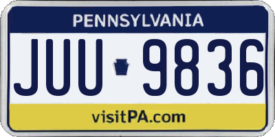 PA license plate JUU9836