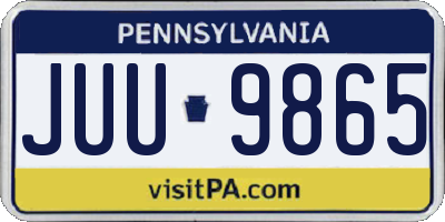 PA license plate JUU9865