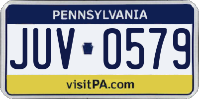 PA license plate JUV0579