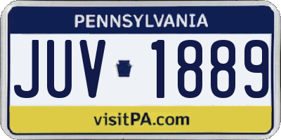 PA license plate JUV1889