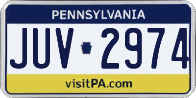 PA license plate JUV2974