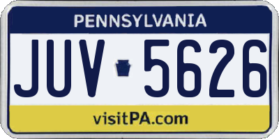 PA license plate JUV5626