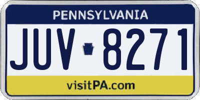 PA license plate JUV8271