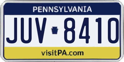 PA license plate JUV8410