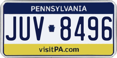 PA license plate JUV8496