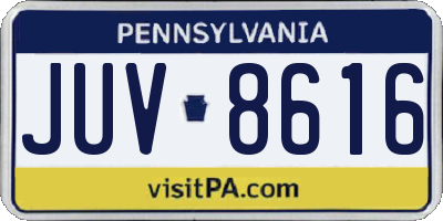 PA license plate JUV8616