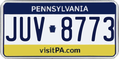 PA license plate JUV8773