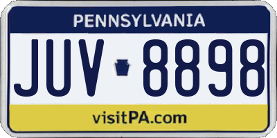PA license plate JUV8898