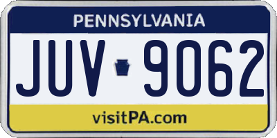 PA license plate JUV9062