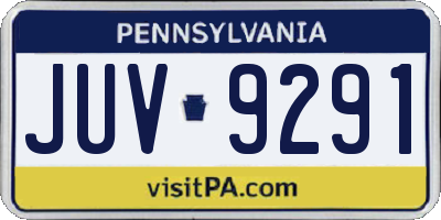 PA license plate JUV9291