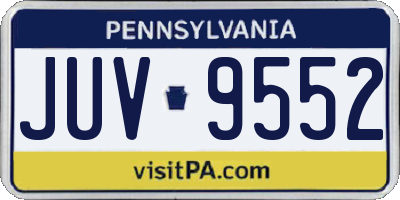 PA license plate JUV9552