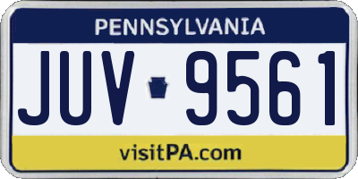 PA license plate JUV9561