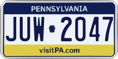 PA license plate JUW2047
