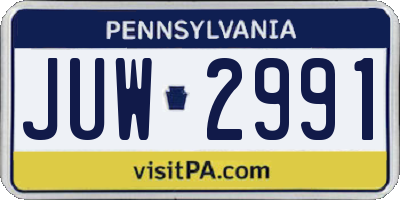 PA license plate JUW2991