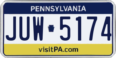 PA license plate JUW5174