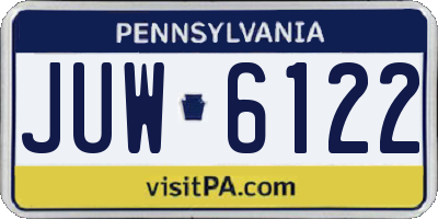 PA license plate JUW6122