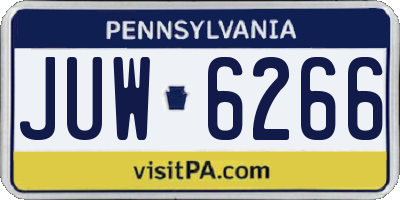 PA license plate JUW6266