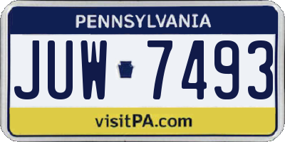 PA license plate JUW7493