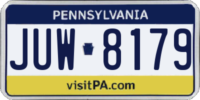 PA license plate JUW8179