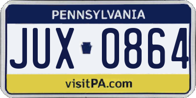 PA license plate JUX0864