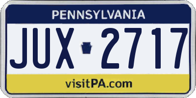 PA license plate JUX2717
