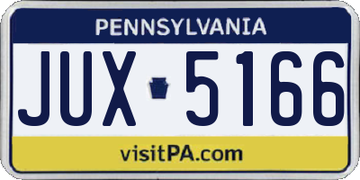PA license plate JUX5166
