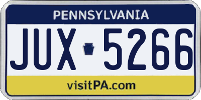 PA license plate JUX5266