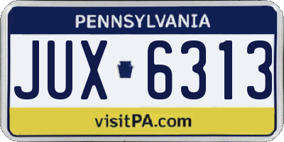 PA license plate JUX6313