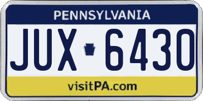 PA license plate JUX6430