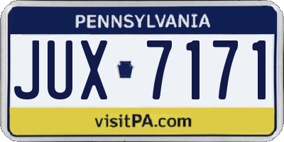 PA license plate JUX7171