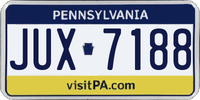 PA license plate JUX7188