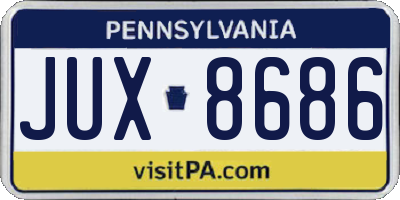 PA license plate JUX8686