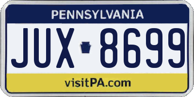 PA license plate JUX8699