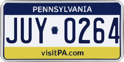 PA license plate JUY0264