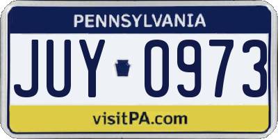 PA license plate JUY0973