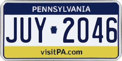 PA license plate JUY2046
