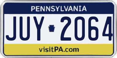 PA license plate JUY2064
