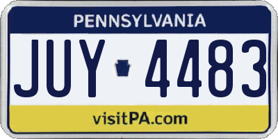 PA license plate JUY4483