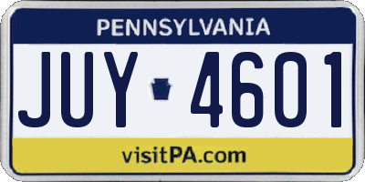 PA license plate JUY4601