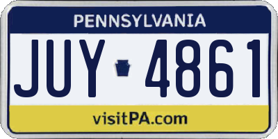 PA license plate JUY4861