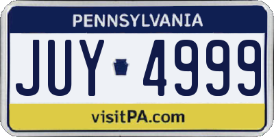 PA license plate JUY4999
