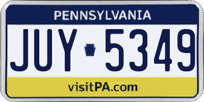 PA license plate JUY5349