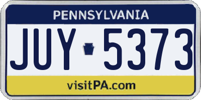 PA license plate JUY5373
