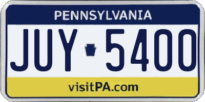 PA license plate JUY5400