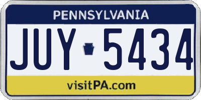 PA license plate JUY5434