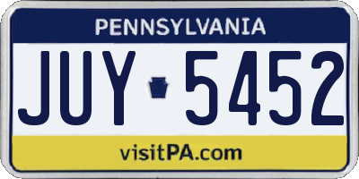 PA license plate JUY5452